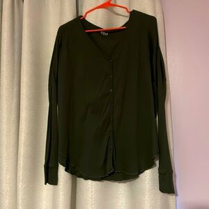 ABLE olive button down top